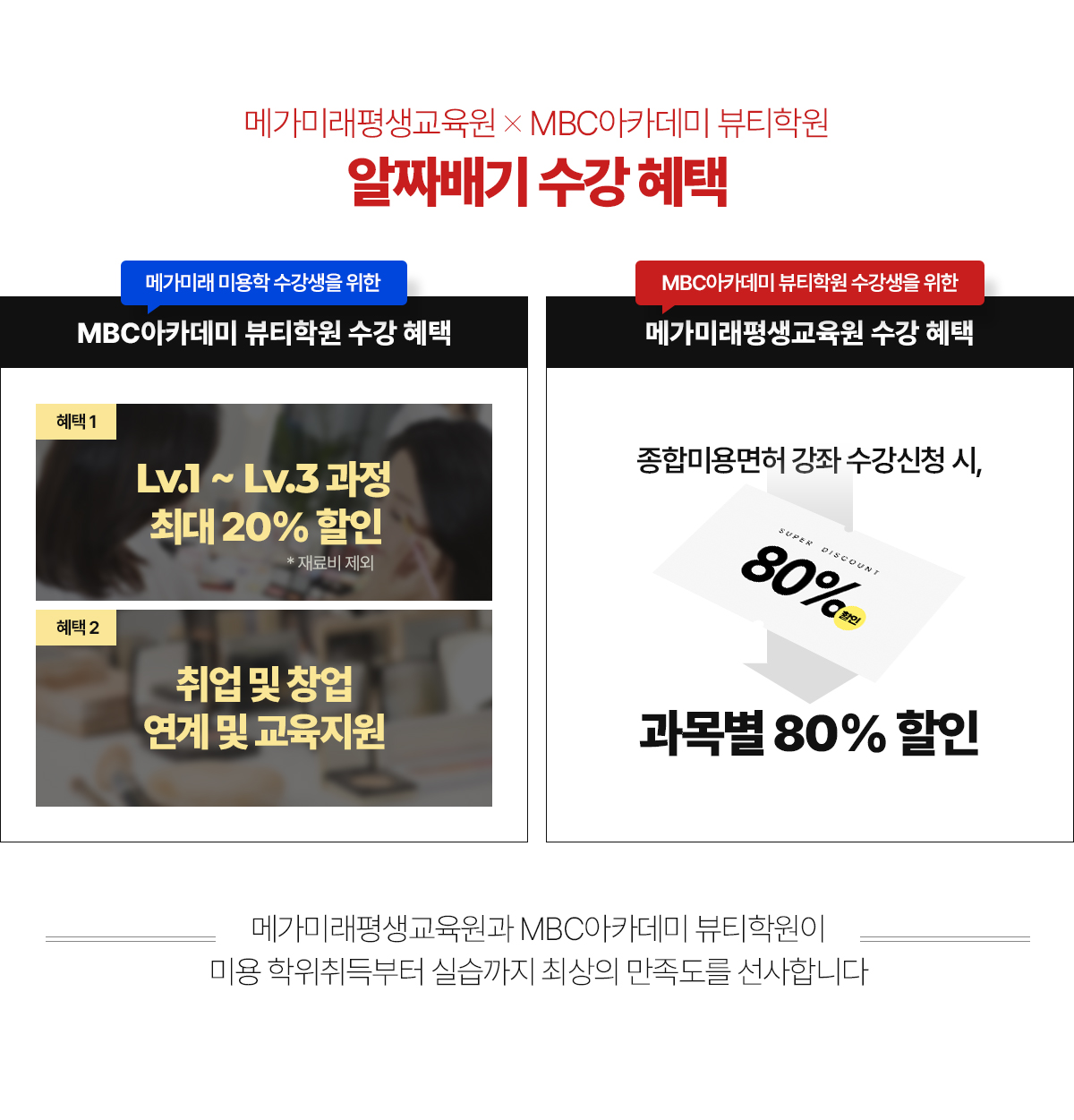 메가미래평생교육원 X MBC아카데미 뷰티학원 알짜배기 수강 혜택