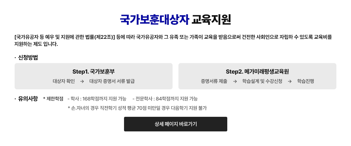 국가보훈대상자 교육 지원