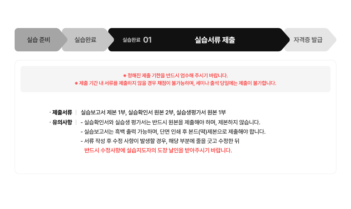 실습서류 제출 내용