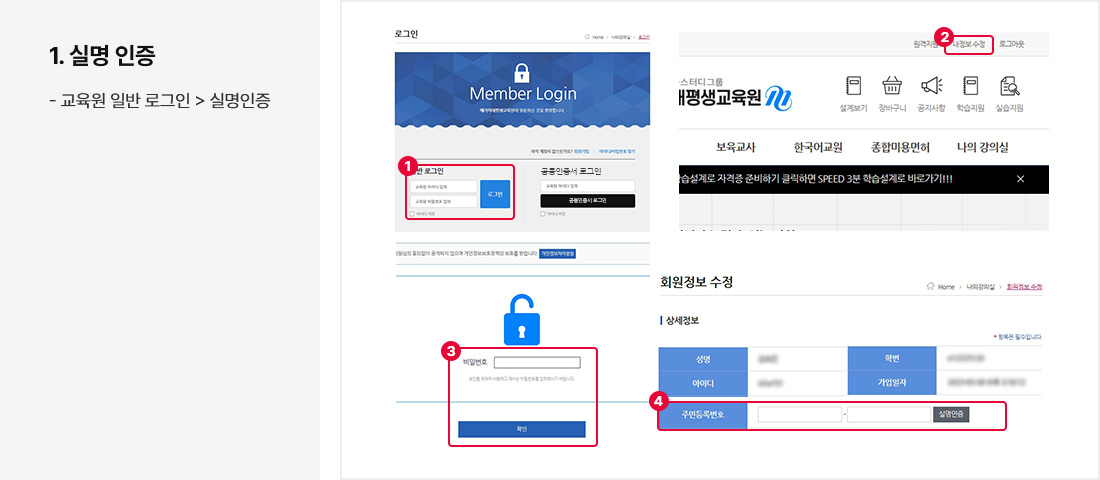 실명 인증 과정 이미지